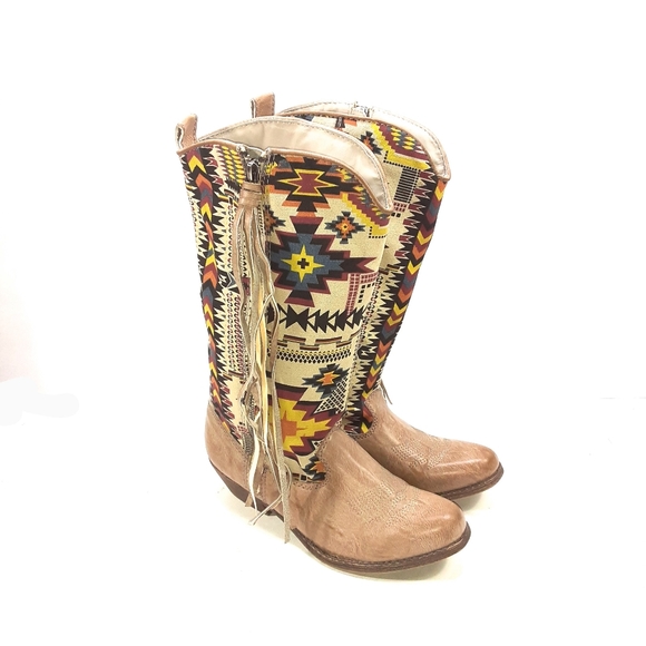 Big Buddha Shoes - Big Buddha Western Aztec Print Women's Boots